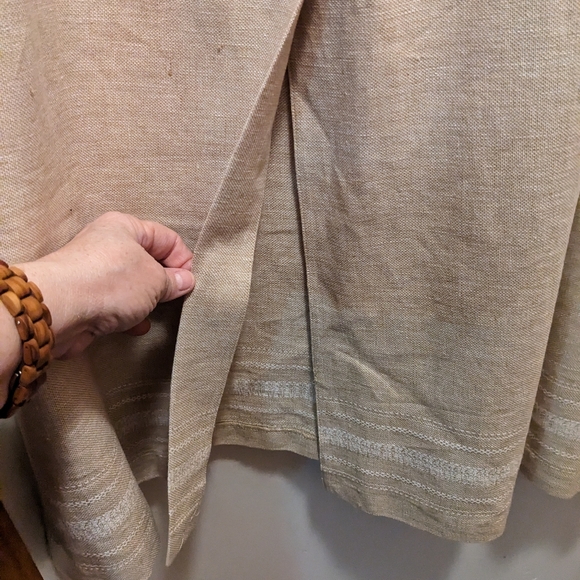 Norton McNaughton Woman 3X khaki linen skirt with white patterned hem NWT - Picture 6 of 8